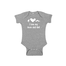 I love my mom and dad onesie - grey - wee ones - soft and spun apparel