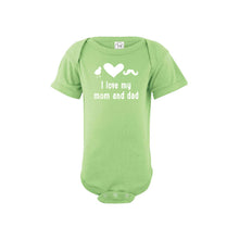 I love my mom and dad onesie - key lime - wee ones - soft and spun apparel