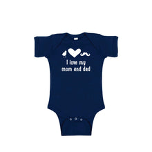 I love my mom and dad onesie - navy - wee ones - soft and spun apparel