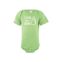 i could use a drink onesie - key lime - wee ones - soft and spun apparel