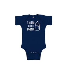 i could use a drink onesie - navy - wee ones - soft and spun apparel