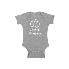 little pumpkin onesie - heather - thanksgiving halloween onesie - soft & spun apparel