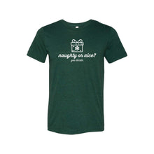 naughty or nice t-shirt - emerald - christmas t-shirt - soft and spun apparel