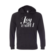 joy to the world hoodie - black - christmas sweatshirt - soft & spun apparel