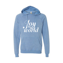 joy to the world hoodie - pacific - christmas sweatshirt - soft & spun apparel