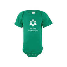 happy hanukkah onesie - kelly green - holiday baby clothes - soft and spun apparel