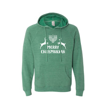 merry chrismukkah hoodie - sea green - christmas sweatshirt - soft and spun apparel