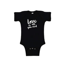 love is all you need onesie - black - soft and spun apparel