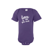 love is all you need onesie - purple - soft and spun apparel