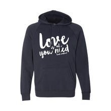 love is all you need and vodka pullover hoodie - classic navy - soft and spun apparel