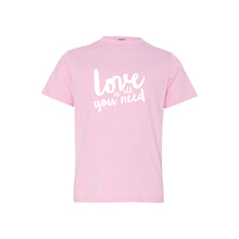 love is all you need kids t-shirt - pink - soft and spun apparel