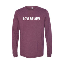 love is love long sleeve t-shirt - maroon - soft and spun apparel