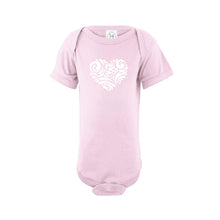valentine heart swirl onesie - pink - soft and spun apparel