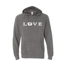 love - iowa - pullover hoodie - nickel  - soft and spun apparel