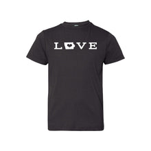 love - iowa - kids t-shirt - black - midwest nice collection - soft and spun apparel