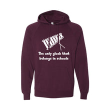 the only glock that belongs in schools pullover hoodie - maroon - soft and spun apparel
