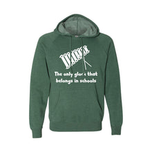 the only glock that belongs in schools pullover hoodie - moss - soft and spun apparel
