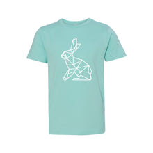 geometric easter bunny kids t-shirt - caribbean - soft and spun apparel