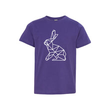 geometric easter bunny kids t-shirt - purple - soft and spun apparel