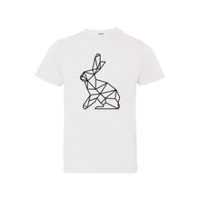 geometric easter bunny kids t-shirt - white - soft and spun apparel