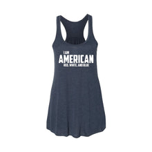 I Am American Women's Tank-XS-Heather Navy-soft-and-spun-apparel