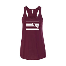 USA Flag Women's Tank-XS-Maroon-soft-and-spun-apparel