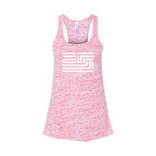 USA Flag Women's Tank-XS-Red Marble-soft-and-spun-apparel