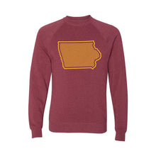 Iowa State University Outline Themed Crewneck Sweatshirt-S-Crimson-soft-and-spun-apparel