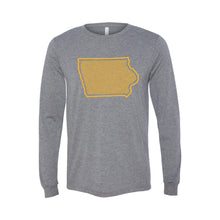 Iowa State University Outline Themed Long Sleeve T-Shirt-XS-Grey-soft-and-spun-apparel