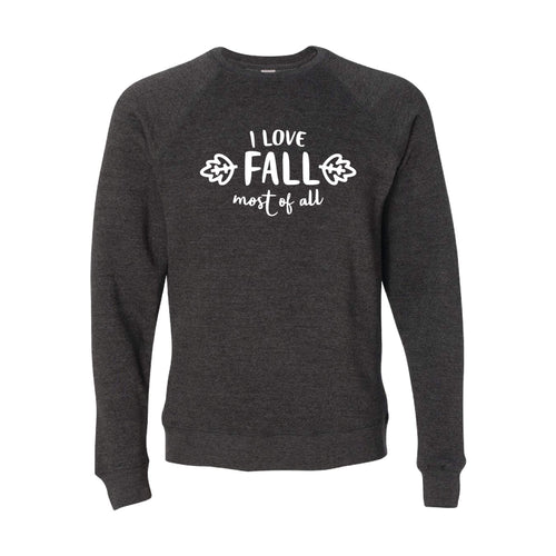 I Love Fall Most of All Crewneck Sweatshirt-S-Carbon-soft-and-spun-apparel