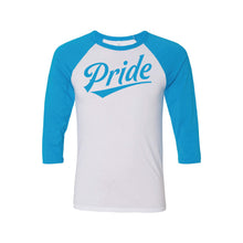 pride baseball tee - lgbt t-shirt - neon blue