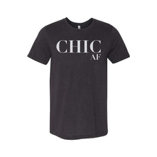 chic af t-shirt - black with white glitter - af collection - soft and spun apparel