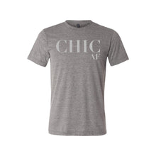 chic af t-shirt - grey with silver glitter - af collection - soft and spun apparel