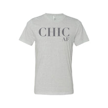 chic af t-shirt - white with dark silver glitter - af collection - soft and spun apparel