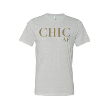chic af t-shirt - white with gold glitter - af collection - soft and spun apparel