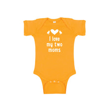 I love my two moms onesie - gold - wee ones - soft and spun apparel