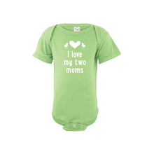 I love my two moms onesie - key lime - wee ones - soft and spun apparel
