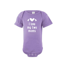 I love my two moms onesie - lavender - wee ones - soft and spun apparel