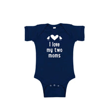 I love my two moms onesie - navy - wee ones - soft and spun apparel
