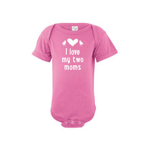 I love my two moms onesie - raspberry - wee ones - soft and spun apparel