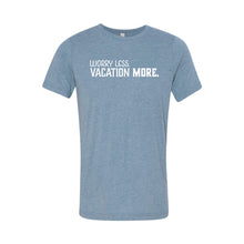 Worry Less Vacation More T-Shirt - Soft & Spun Apparel - Denim