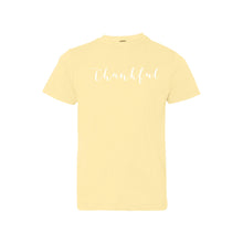 thankful - yellow - kids t-shirt - thanksgiving t-shirt - soft and spun apparel