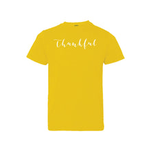 thankful - yellow - kids t-shirt - thanksgiving t-shirt - soft and spun apparel