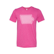 Iowa Diagonal Outline - Soft & Spun Apparel - Berry