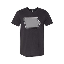 Iowa Diagonal Outline - Soft & Spun Apparel - Black Heather