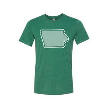 Iowa Diagonal Outline - Soft & Spun Apparel - Grass Green
