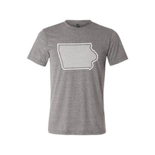 Iowa Diagonal Outline - Soft & Spun Apparel - Grey