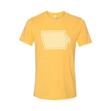 Iowa Diagonal Outline - Soft & Spun Apparel - Yellow