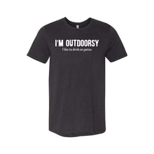 I'm Outdoorsy - I Like to Drink on Patios T-Shirt - Soft & Spun Apparel - Black Heather