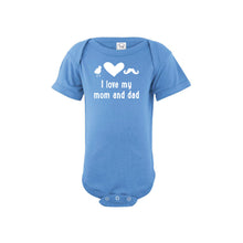 I love my mom and dad onesie - blue - wee ones - soft and spun apparel